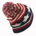 American Flag Thick Knit Beanie with Pom Pom Winter Hat Adult Kids Junior  eb-38349586