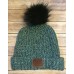 NWOT Love Your Melon LYM Pom Beanie Hat  Teal Green White Black Slouchy  eb-70536725