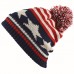 American Flag Thick Knit Beanie with Pom Pom Winter Hat Adult Kids Junior  eb-26452327