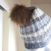 Alashan 's 100% Cashmere Striped beanie Hat pom pom Scarf 2 Piece Set gray   eb-11453336
