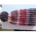 Hand knitted elegant and warm alpaca blend pom pom beanie/hat  red/brown tones  eb-97799678