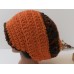 Handmade Crochet Hat with Brim in Pumpkin &Terra Cotta Funky Overd Slouchy  eb-34267357