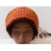 Handmade Crochet Hat with Brim in Pumpkin &Terra Cotta Funky Overd Slouchy  eb-34267357