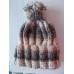 Hand knitted elegant and warm  pom pom beanie/hat  mocha tones  eb-56580934