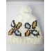 Roxy s Ivory Butterfly Pompom Winter Hat Beanie Chunky Knit Winter Beanie  eb-52962589