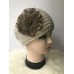 New Knit Beige Crochet Turban Headwrap Ear Warmer Headband Feather Flower  eb-78933599