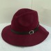 US  Ladies Wide Brim Wool Belt Cowboy Cap Fedora Trilby Warm Winter Hat  eb-69517395