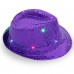 Fashion  Bar Flashing Light Up LED Fedora Trilby Sequin Hats Dancing Party  eb-88197998