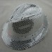 Unisex Flashing Light Up LED Fedora Trilby Sequin Fancy Dress Dance Party Hat  eb-27299380