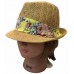 WOMEN TRILBY FINE BASKET STRAW FEDORA BUCKET DRESS PARTY HAT CAP W/ Floral Band   eb-44163900