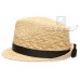 MIRMARU 's Summer Beach Trilby Style Sun Straw Fedora Hat With Bow Band  eb-98756699