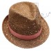 MIRMARU 's Summer Beach Trilby Style Sun Straw Fedora Hat With Bow Band  eb-98756699