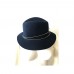 NWOT $196 Janessa Leone Navy Felt Hat w Gold Double Wires (M)  eb-67767512