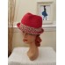 's Red/Floral Paper Fedora/Trilby Spring/Summer Hat SUPER CUTE L@@K  eb-31711188