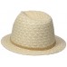 BCBGeneration Fedora Hat Seaside Linen Stripe Adjustable s One Size New NWT  eb-76841945