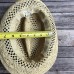 American Eagle Straw Beach Fedora Hat Plaid Ribbon One Size  eb-71473479
