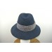 EUGENIA KIM Genie Florence 100% Wool Felt Fedora Hat Metallic Band Navy $98 O/S  eb-47334253