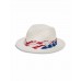 NEW Lucky Brand Fedora Hat Americana Natural 4th of July Red White Blue  eb-21082967
