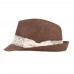 Brown  Trilby Crochet Bowknot Hat Summer Beach Sun Hat Jazz Panama Cap 8903825615249 eb-24108984