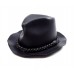 Vtg WILSONS Black Retro Leather Cowboy Western Boho Braided Band Fedora Hat S  eb-88067345