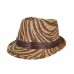 Animal Print Ribbon Band Fedora Straw Hat  Different Colors & Prints Avail  eb-51536394