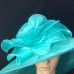 New Turquoise Green Kentucky Derby Hat Wide Brim Bridal Wedding Tea party  eb-81658681