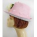 PINK SUADE LOOK FEDORA W/ PINK FLOWERS RIBBON LADIES OF SOCIETY OR DERBY DAY  eb-88944827