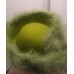 Church Lady/Derby Hat Wool Felt Green with Rhinstone  eb-10549233