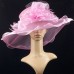 s Kentucky Derby Pink Hat Wide Brim Dress Church Wedding Tea party USA  eb-72723755