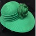 New Whittall And Shon Ashiro Green Hat Rosette Sequins Derby Church Adjustable  eb-74863871