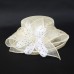 Church Kentucky Derby Wedding Party Sinamay Wide Brim Dres Feather Flax hat W790  eb-33195810