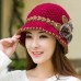  Winter Warm Beret Braided Knit Crochet Baggy Beanie Flower Hat Ski Cap BE  eb-88448631