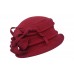 s Ladies 1920s Winter 100% Wool Cap Crochet Bucket Church Floral Hat A219  eb-87051786