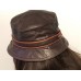 Coach Leather Turnlock Bucket Hat Brown & Orange Trim M/L  eb-96945169