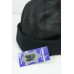 Black Shearling Leather Fur Knit Beanie Cuff Round Bucket Winter Ski Hat MXXL  eb-90162148