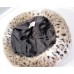 's Fully Lined Faux Fur Taupe Leopard Bucket / Cossack Hat One Size  eb-24042338