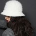Vtg Angora Snow White Bucket Hat Cap Winter Minimal La Garconne Totokaelo MNZ  eb-97381173