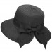 s UPF 50+ Foldable Summer Wide Brim Sun Beach Straw Sun Hats with Bowknot  eb-81106908