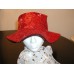 RED SEQUIN HAT SOCIETY WIDE BRIM 6" GAUCHO CAP ONE SIZE ADORABLE FLOPPY BRIM NEW  eb-04995375