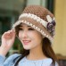 Crochet  Knitted Decor Flowers Warm Beret Ski Cap 2017 Winter Hat Ladies  eb-78653225
