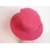 s Hat Fuchsia Pink Wool Felt Asymmetrical Crown Applied Leaves Crystals XL  eb-39038333