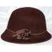 Summer Thompkins Dark Brown Rabbit Fur Bucket Hat Faux Leopard Fur Flower Size L  eb-45872592