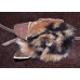 Summer Thompkins Dark Brown Rabbit Fur Bucket Hat Faux Leopard Fur Flower Size L  eb-45872592