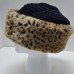  Betmar New York Black Hat Faux Fur Leopard Print Trim  One Size  eb-55632353