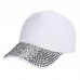 Fashion Rhinestones Studded Baseball Caps Adjustable Visor Pure Color Tennis Hat  eb-76836585