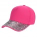 Fashion Rhinestones Studded Baseball Caps Adjustable Visor Pure Color Tennis Hat  eb-33939305