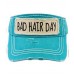 ADJUSTABLE BAD HAIR DAY LADIES GIRLS WESTERN VISOR BLACK WHITE R TURQUOISE BLUE   eb-97859295