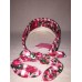 Betsey Johnson White Visor With Red Rose Print & Checkered Material Tie Back  eb-15993826