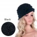s 100% Wool Cap Beret Two Floral 1920s Winter Beanie Cloche Bucket Hat A287  eb-84059122