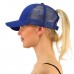 New Ponytail Baseball Cap  Messy Bun Tennis Hat Adjustable Mesh Snapback  eb-25853253